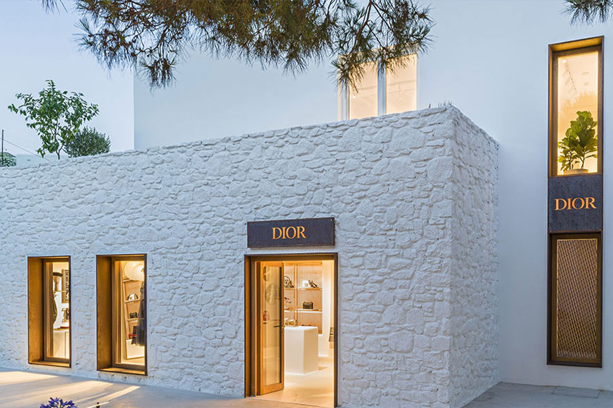 Maison Christian Dior pop up store on Mykonos seen in a photo from the Nammos  Village shopping center page on Facebook